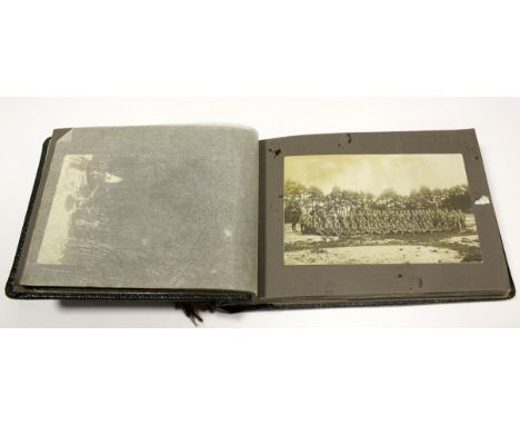 German WW1 photo album with thirty, good, army related photos, portraits and groups  