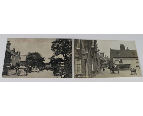 Wells-on-Sea superb RP of The Eight Ringers Inn, with another old postcard Hunstanton Village Neptune Hotel (with School Oppo