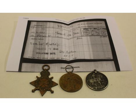 1915 Star Trio to 3-8156 Pte T W Nimmo York R.  (BWM Disc Only)   (3)