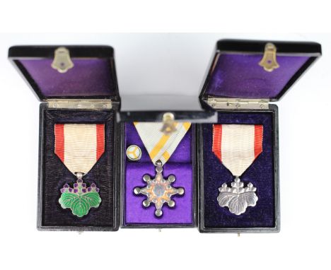 Japan - various cased Orders, silver and enamel  (3)