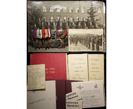 WW2 officer's group of eight: 1939-45 Star, Africa Star, Italy Star, F&G Star, Defence and War, with Mid Territorial decorati