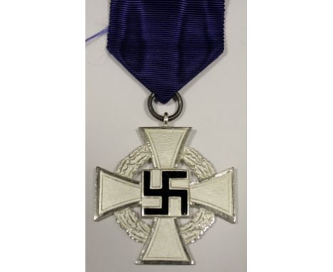 German 25 year Faithful Service medal with award document to Post Master Alfred Schneider  