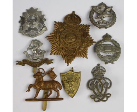 Badges - WW2 Army Air Corps, Royal Tank Regiment, Royal Marines, Duke of Wellington's West Riding Regt, Beds and Herts Regt. 