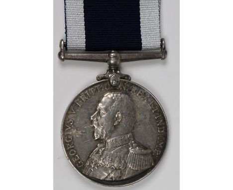 Naval LSGC Medal GV, named PO.8942 R J Burgess, Private (L/Cpl) RMLI.   With copy service papers, born Woolwich, London.   Li