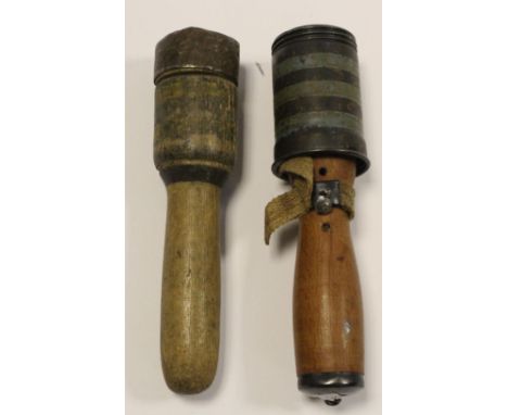 Hungarian WW1 stick grenade, deactivated, with matching practice grenade  