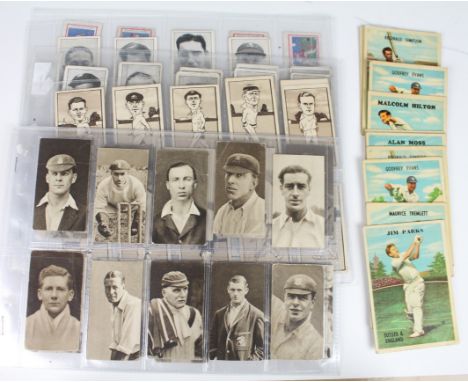 Cricket collection cards A & B C Gum/Barratt/Thomson/Sun Ripe and R J Hill, 80+ cards, high cat value, mixed condition   (qty