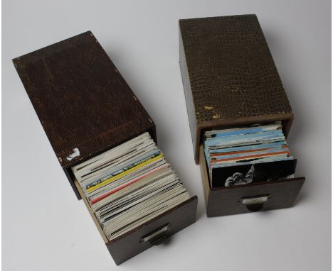 Moderns, large collection in 2 wooden file drawers    (1400+ cards)