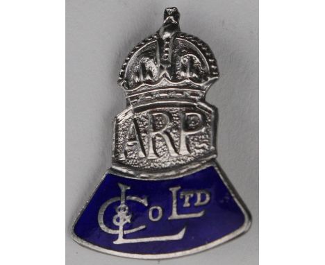 Badge - A.R.P. L & Co. Ltd., (possibly John Lewis & Co. Ltd.) silver & enamel - (marked "silver")