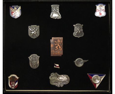 Czechoslovakia WW2 Commemorative army badge collection - a superb original selection including enamelled versions  (12)  Scar