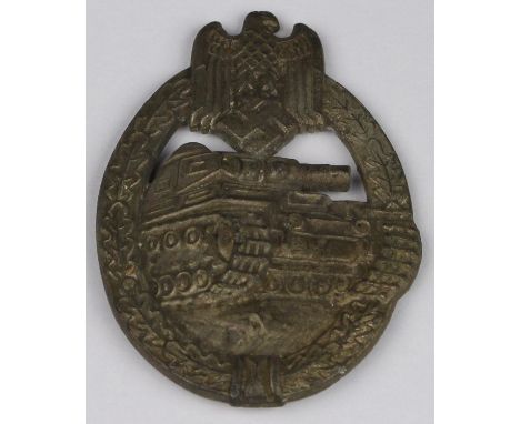 German WW2 Tank Battle Badge, no pin, maker marked 'R S'. 