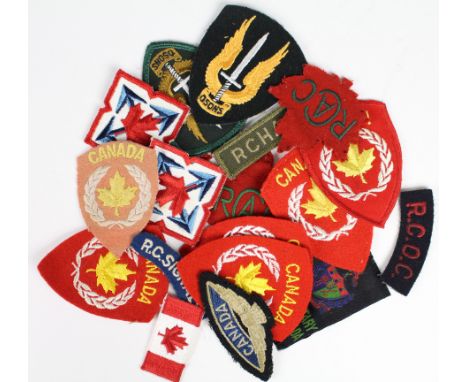 Canadian Army WW2 and later Formation Signs and Shoulder Title Badges (approx 20)