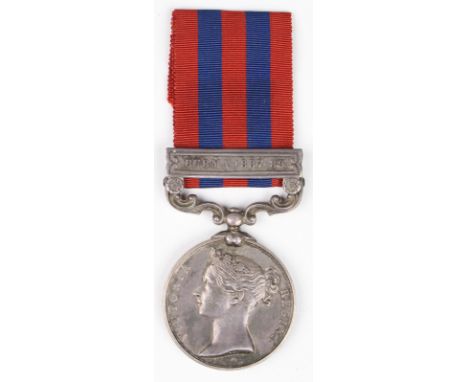 India General Service Medal 1854 with Burma 1887-89 clasp, engraved 'Lieut T D Leslie 4th Cavly Hybd Contgt'. (4th Cavalry, H