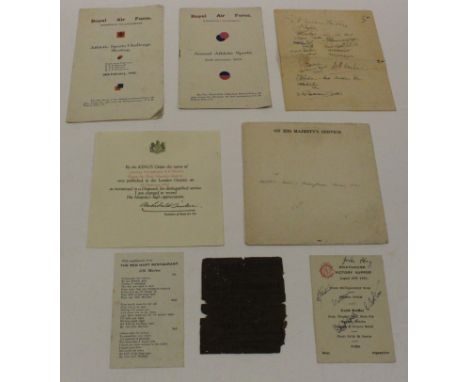 Mentioned In Despatches Certificate to 943658 LAC K W Mason RAFVR 14 January 1944. With a few other documents