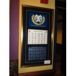ESSO 1990 World Cup coin collection England and Scotland, 19-1/2in w x 35in hgt ***Note from