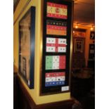 1990s First Division Team pins display, Italy, England, Holland, Germany, Spain, 16in w x 45in