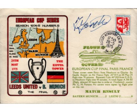 Terry Yorath signed Leeds United v Bayern Munich 1974-75 European Cup Final commemorative FDC. Good condition. All autographs