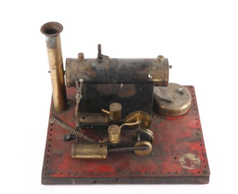 1930s Bowman stationary two cylinder steam engine, 11" x 9" x 8" (28 x 23 x 20cm). While Bowman specialised in oscillating cy
