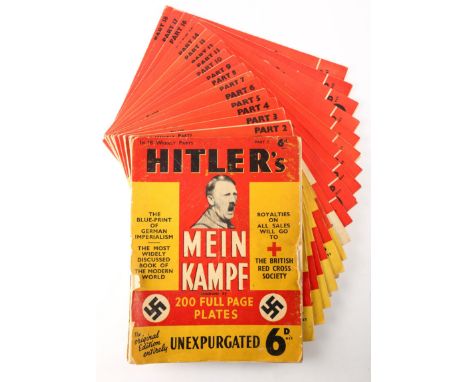 Hitler, Adolf. Mein Kampf, first illustrated edition in original 18 weekly issues, Hutchinson &amp; Co. London, 1939, 8vo, ph