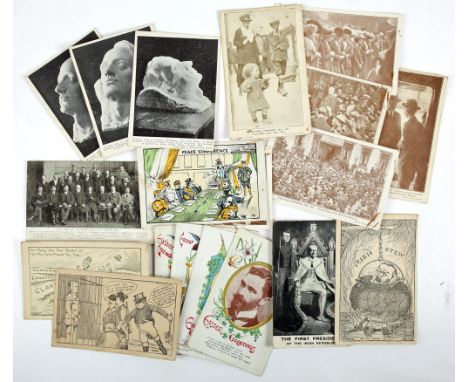 Postcards. 1916-21 Eleven Nationalist postcards, Fergus O'Connor Easter Greetings postcards featuring Casement, Mac Diarmada,