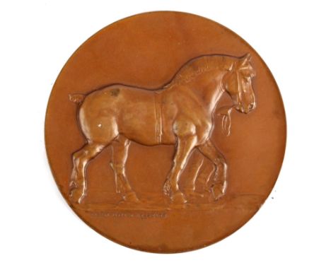 1933-45 Reich Ministry of Food and Agriculture bronze equestrian award medal. Obv. relief draft horse, rev. national symbol, 