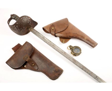 A Victorian 1897-pattern infantry officer's sword, the etched blade on pierced guard with VR cypher, and wire-bound shagreen 