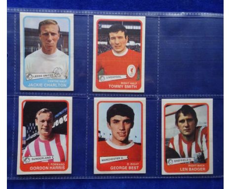 Trade cards, Football, A & BC Gum, 1968 yellow backs, 5 cards including number 44 George Best Manchester United (vg/ex)