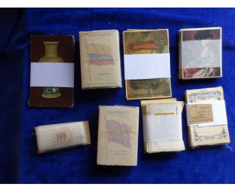 Cigarette card Silks & Canvas issues, 8 part sets Anstie Regimental badges 34/85, BDV Anon Regimental Colours & Crests 81/120