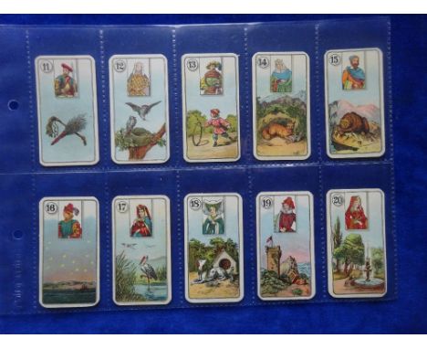 Cigarette cards, Carreras, Fortune Telling Small sized, 1 set and 1 near set, Head insets, set 36 cards, Playing card inset 3