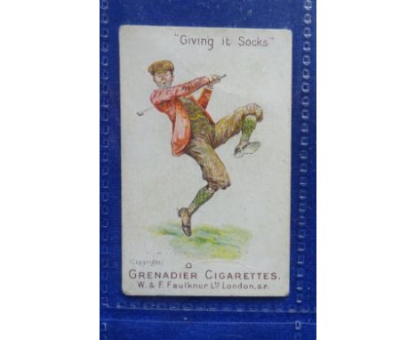 Cigarette card, Faulkner Golf Terms, "Giving it Socks" (slight grubbiness, fair/ near gd)