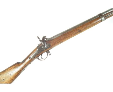 French M.1842 musket, 40 inch .750 calibre smooth bore barrel fitted secured by three sprung bands, with fixed block sights, 