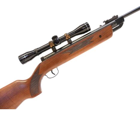 Westlake .22 air rifle, 14 inch barrel, serial number 110006666, with 4x32 scope. No licence required to buy this item, purch