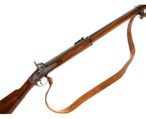 Parker Hale .577 percussion two band shotgun, 32 inch barrel fitted with ladder sight and bayonet lug, the action marked Enfi