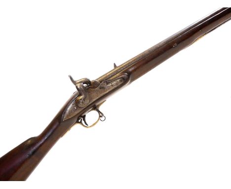 Rare East India Company Pattern A percussion musket, 39 inch barrel fitted with block sight, unit marked butt plate and barre