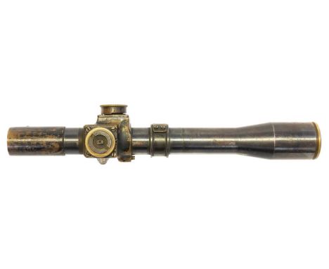 Telescope No.32 MKI from a No.4T Sniper rifle, the body stamped Tel Sighting No.32 MkI Ww 1942 No.2255 OS 466A, bearing broad