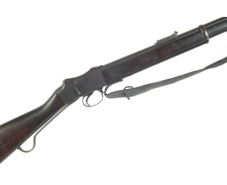 Martini Henry .577 /450 MkIV rifle, 32.5 inch barrel fitted with folding ladder sight, serial number 730, the receiver dated 