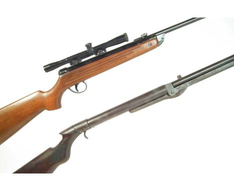Two air rifles, including a .177 BSA Meteor MkI serial number 35586, with MkI scope, and a .22 prewar Standard lacking the tr