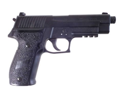 Sig Sauer P226 .177 calibre air pistol, blow back action, serial number 15J04362, with dual end eight shot magazines.No licen