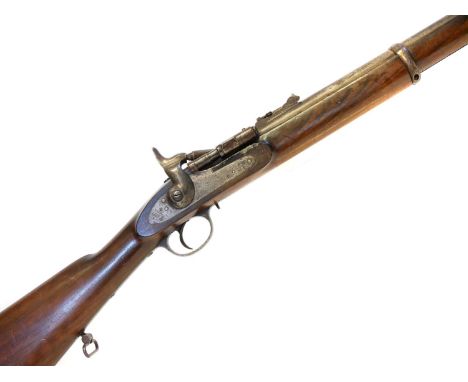 BSA two band .577 Snider rifle, 32 inch barrel with five groove rifling fitted with folding ladder sight and MkII** breech, C