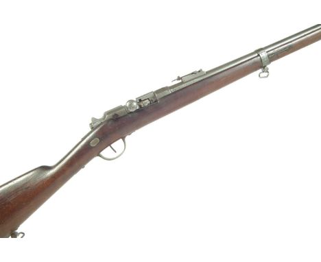 French Gras M.1873 bolt action rifle, now smooth bored to 24bore, 32inch barrel fitted with folding sight and bayonet lug, se