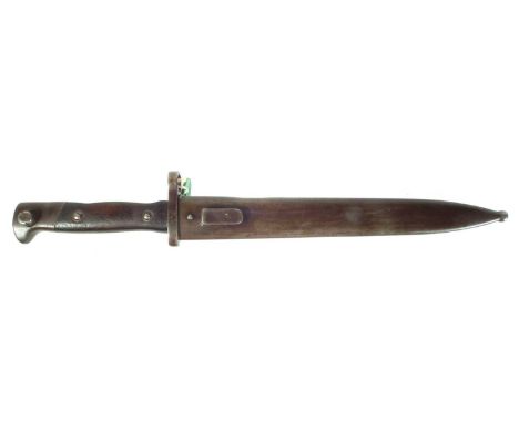 Irish Mannlicher bayonet and scabbard, imported into Ireland by the UVF with muzzle ring of 14mm and the thin three figures o