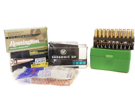 .243 and 22lr ammunition, to include 141 rounds of .243 (mainly reloads) and 400 rounds of RWS .22lrUK RFD OR FIREARMS LICENC