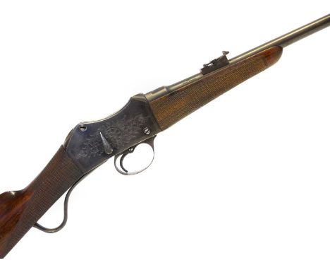 Belgian .303 Martini sporting rifle, 20 inch barrel, the knox form stamped Muskat Martini 2901, fitted with winged foresight 