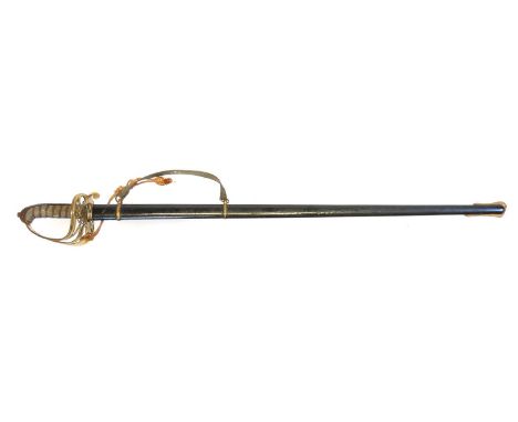 Victorian 1822 pattern sword and scabbard, the guard with VR monogram.99cm long