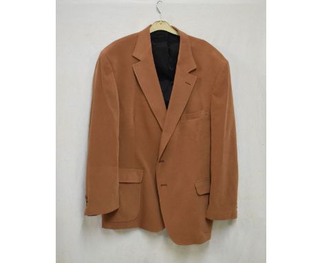 Orvis vintage tan sports jacket, approx size L, and vintage Loden 'Frey' three-button waterproof overcoat, approx size L, int