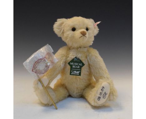 Steiff - Harrods limited edition musical teddy bear (00160), with masquerade mask, 29cm high  