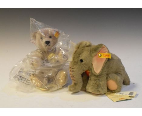 Steiff - Steiff Junior Trampili Elephant (083211), together with Classic teddy bear 1905 (001666), sealed  