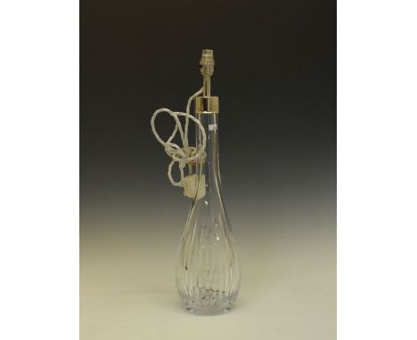 Waterford crystal bottle shape table lamp, 56cm overall height  