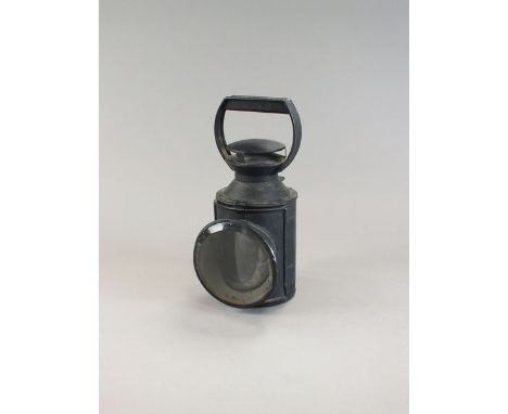 An Edwardian railway lantern, 29cm high