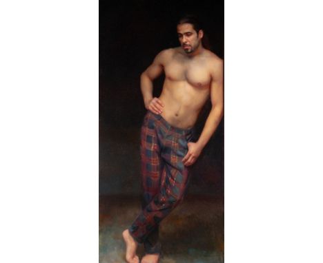 French/American, b. 1968David, 1997 Signed (lr) Oil on canvas 68 x 35 inches (172.7 x 88.9cm)Provenance: Grenning Gallery, Sa