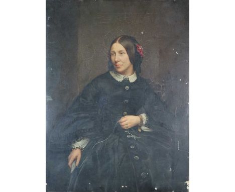 British School (19th Century) Portrait of a Lady Making Lace, print on canvas, measurements 61 x 66 cmCondition report: This 